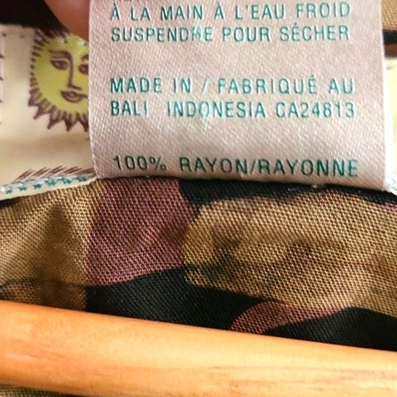 Vintage Geometric Printed Midi Dress, Earth Tones, Large - Picture 8 of 8